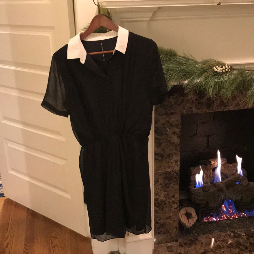 Black dress with white collar